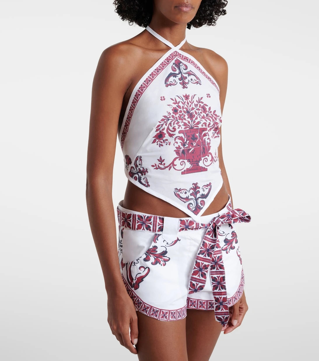 Bananhot - Gemine printed cotton halterneck top