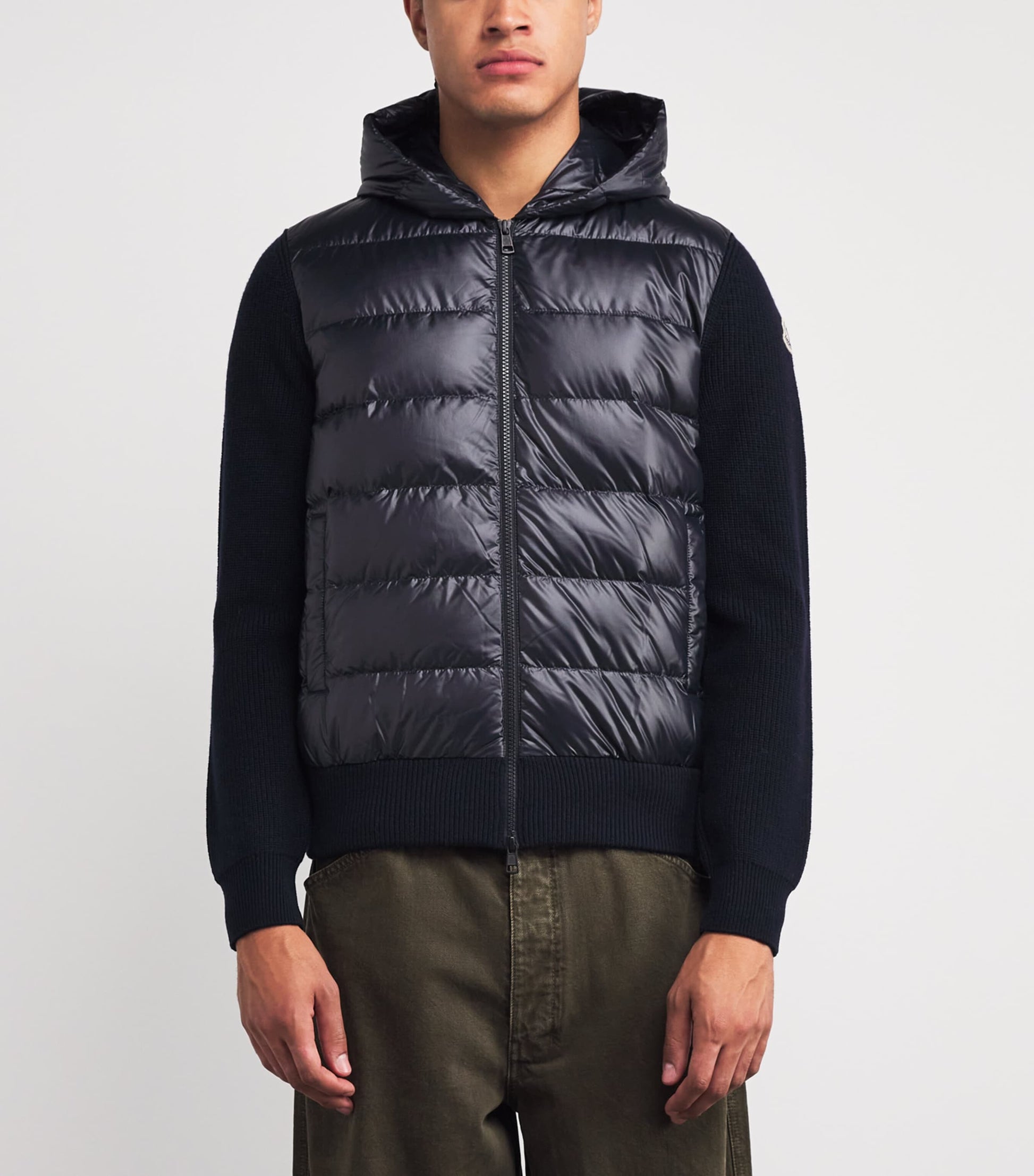 Wool Down-Front Hoodie