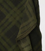 Green Silk Check Wrap Skirt