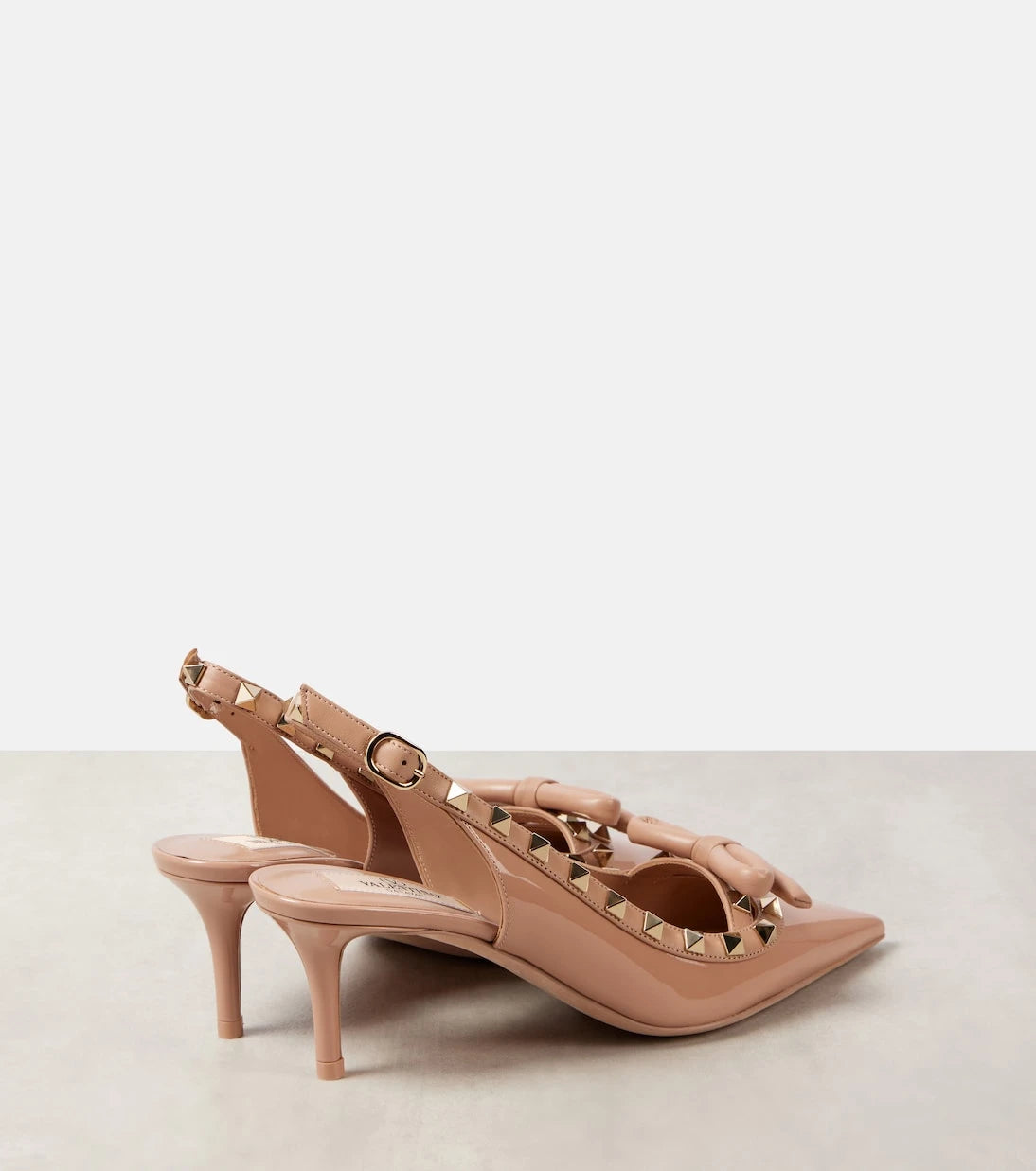 Valentino Garavani - Rockstud 60 patent leather slingback pumps