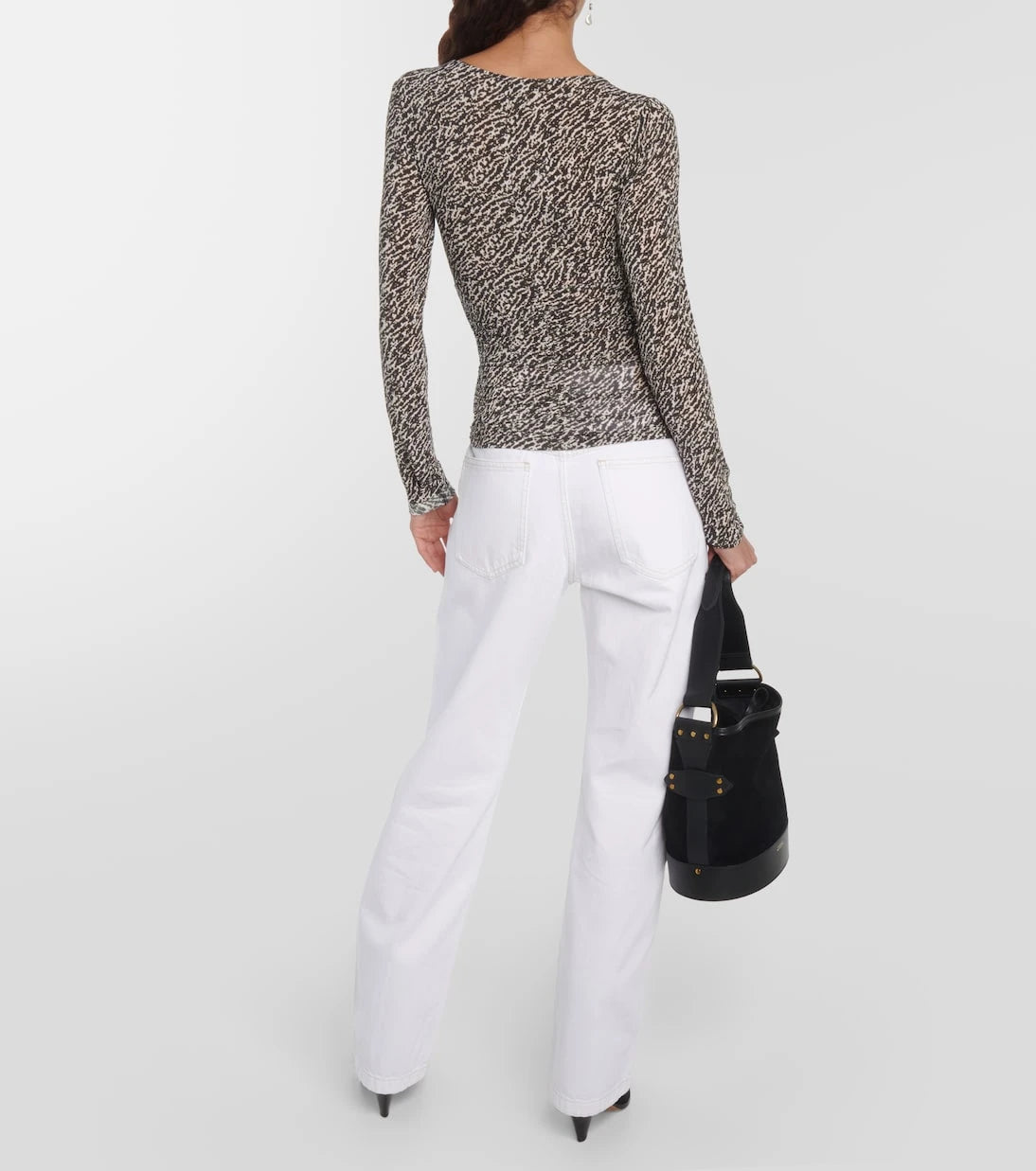 Isabel Marant - Laura printed ruched jersey top