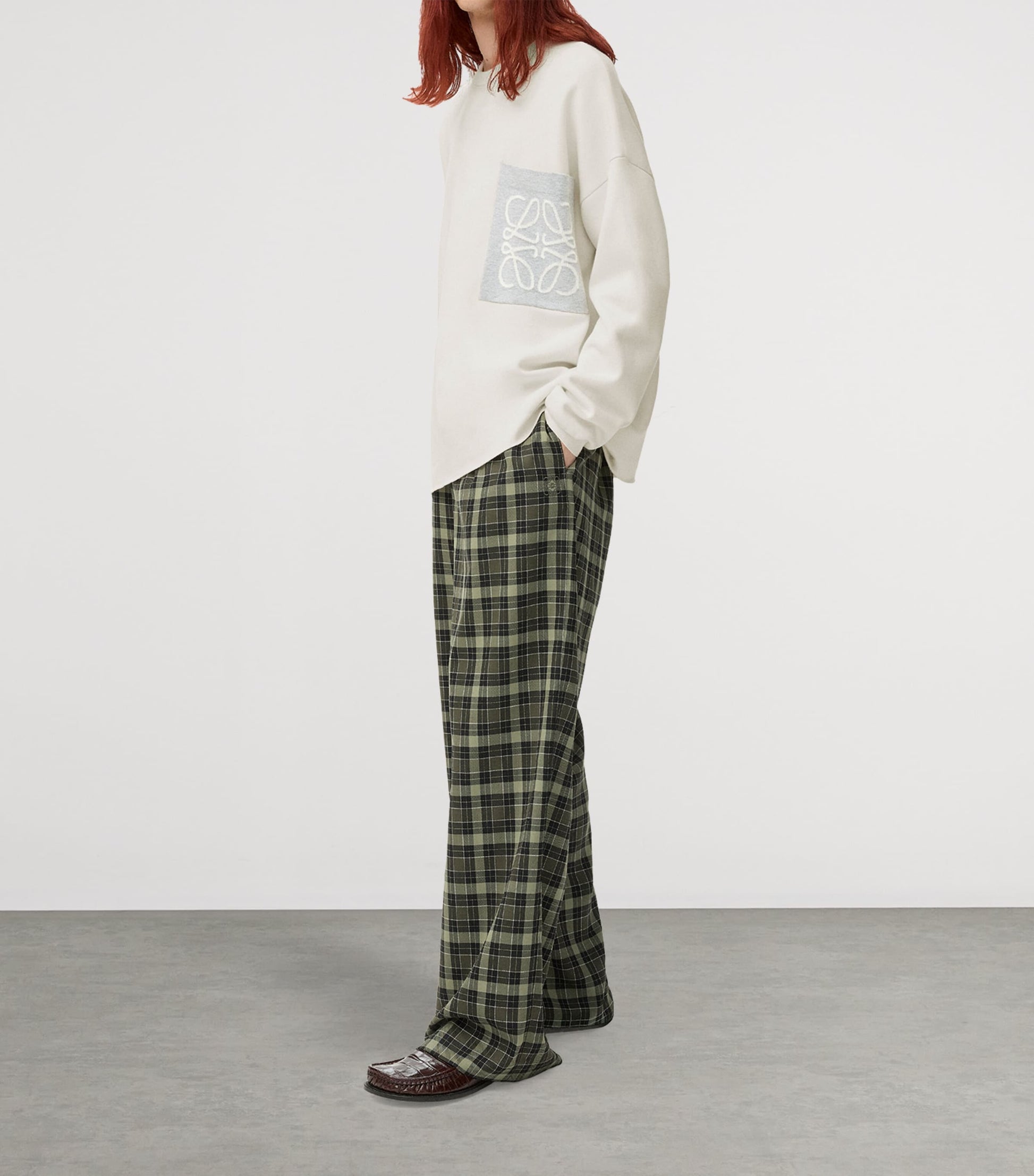 Beige Cotton-Blend Anagram Sweater