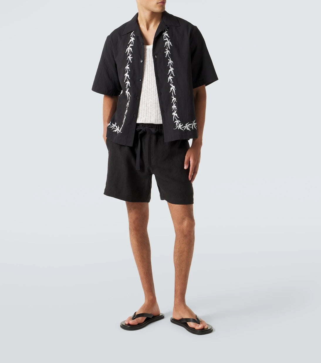 Commas - Embroidered bowling shirt