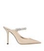 Jimmy Choo Gold Bing 100 Calfskin Heeled Mules
