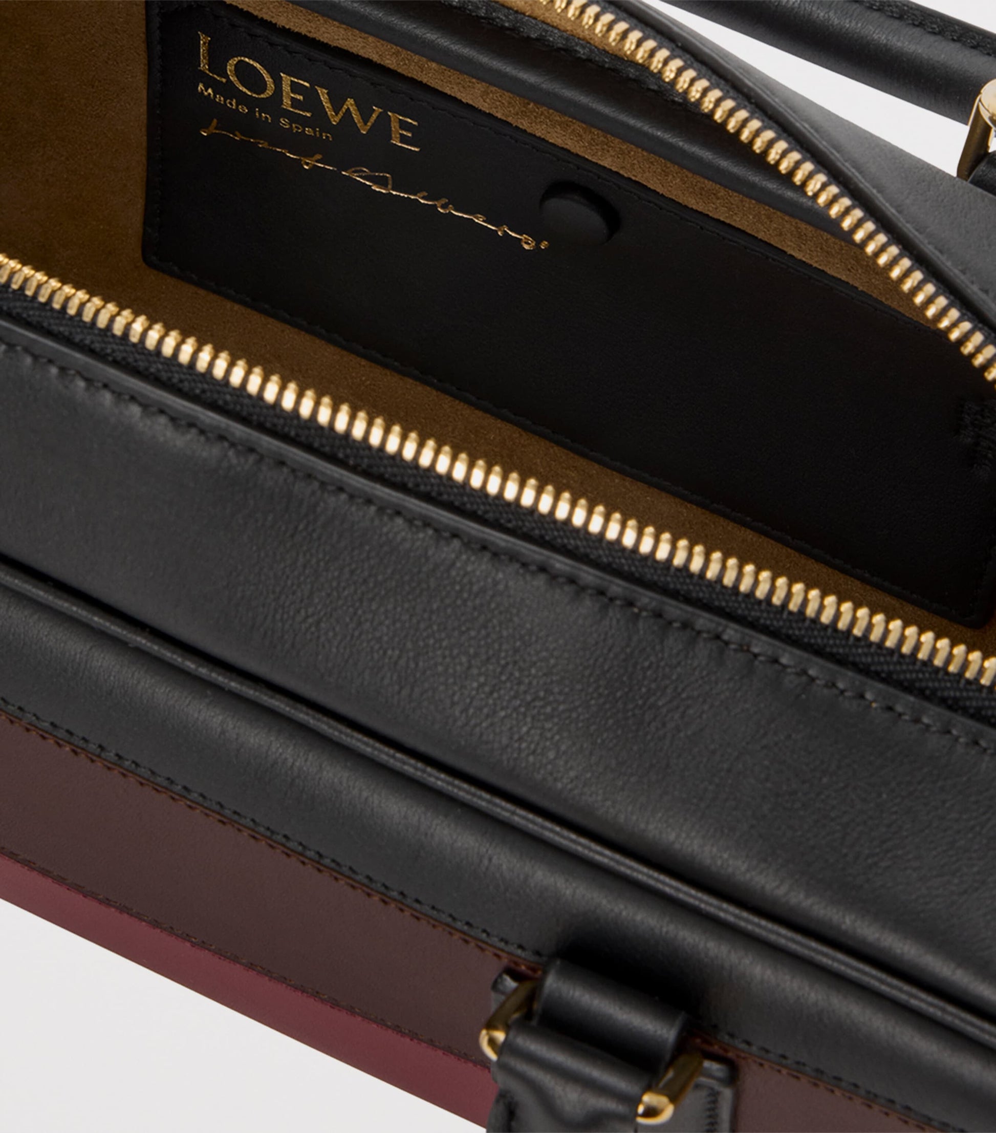 LOEWE Black x Albers Leather Amazona 23 Top-Handle Bag
