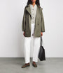 Green Cotton Short Trench Coat