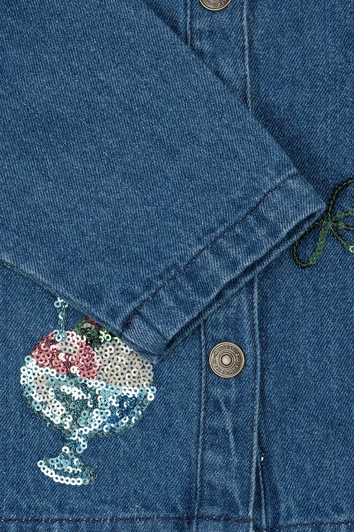 Детско дънково яке Konges Sløjd MAGOT SEQUIN DENIM JACKET GOTS