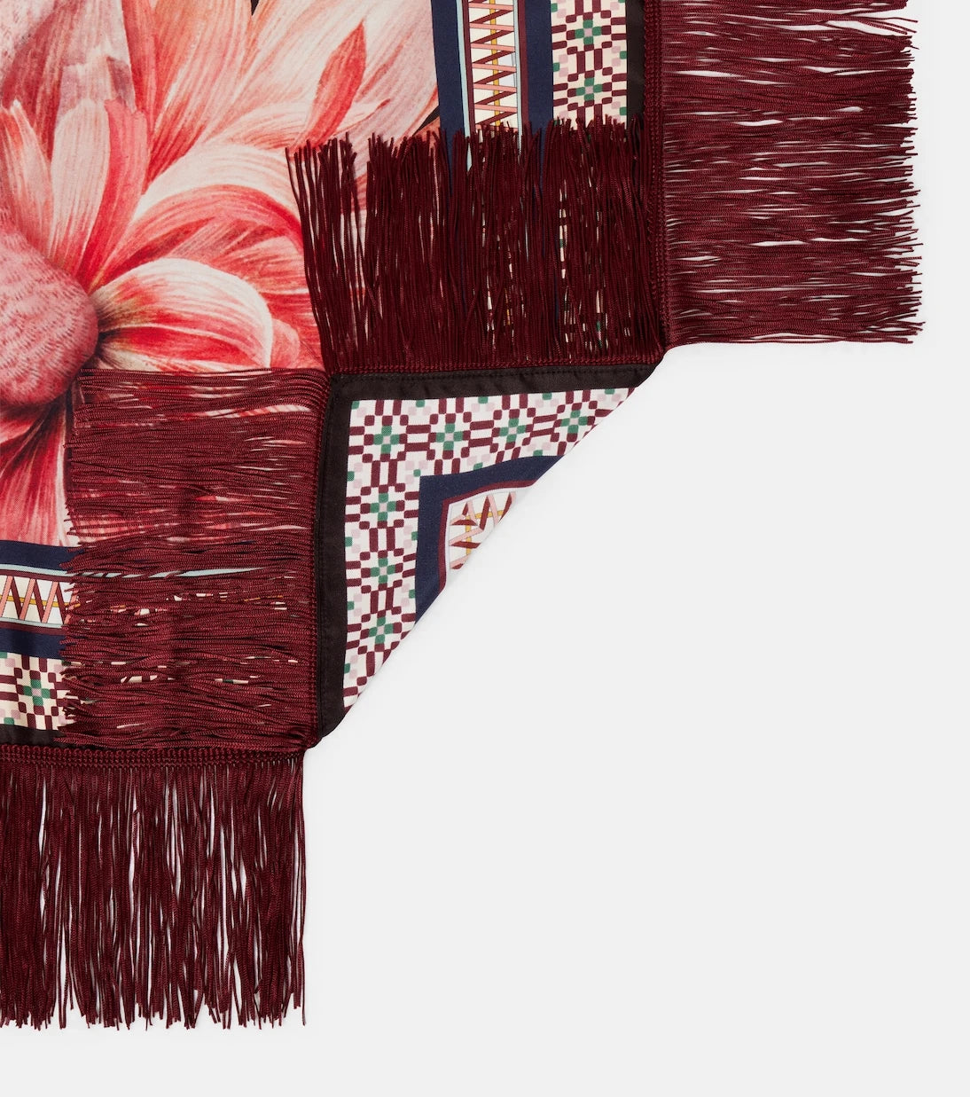 La DoubleJ - Fringed printed silk twill scarf
