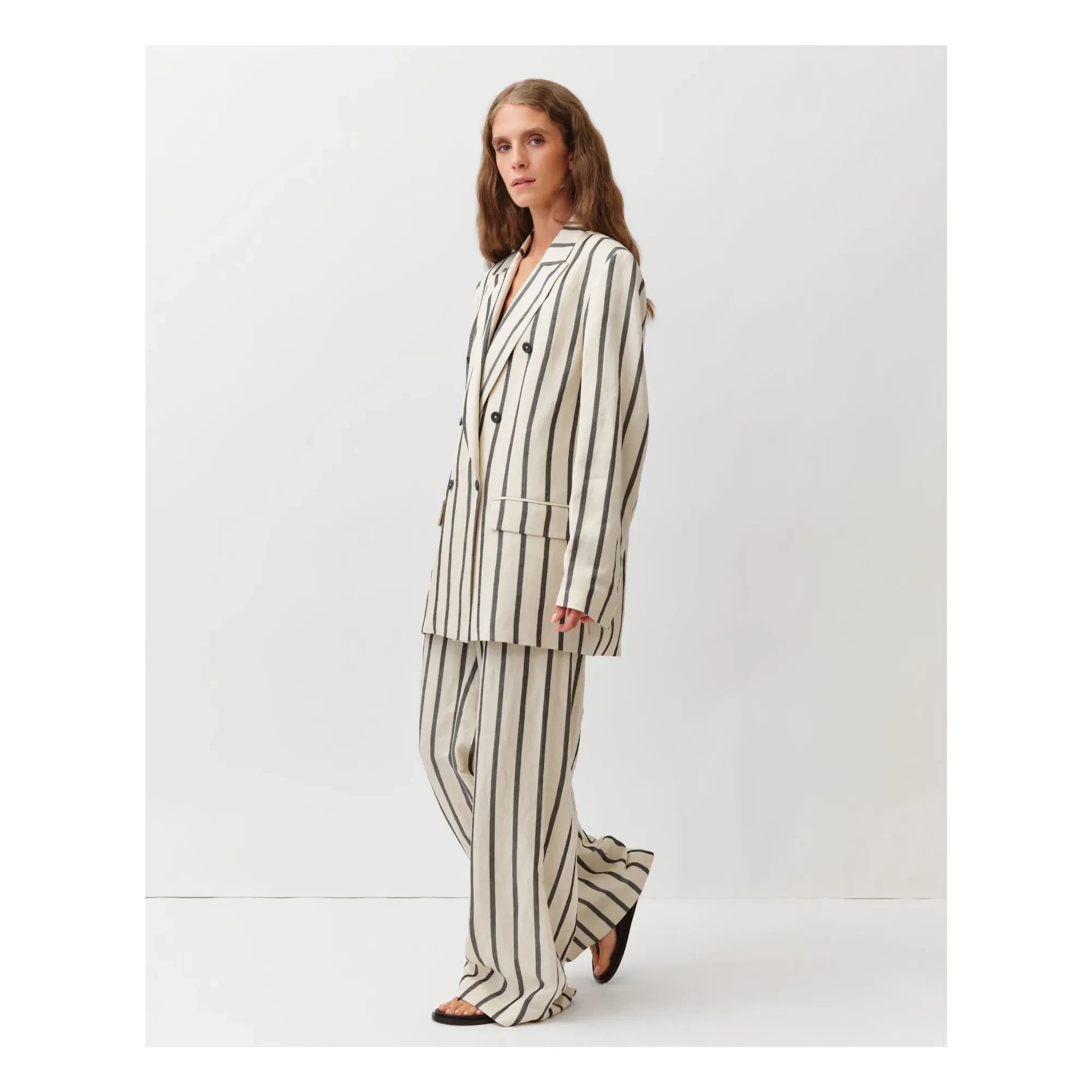 Diega - Verino Stripes Jacket | Ecru