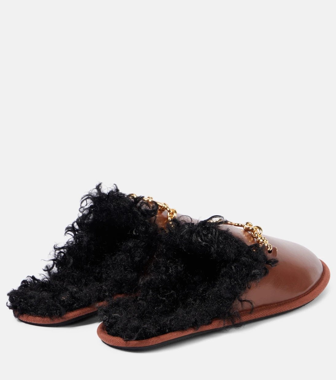 Stella McCartney - Ryder teddy-trimmed faux leather mules