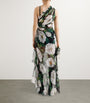 Multi Floral One-Shoulder Maxi Dress