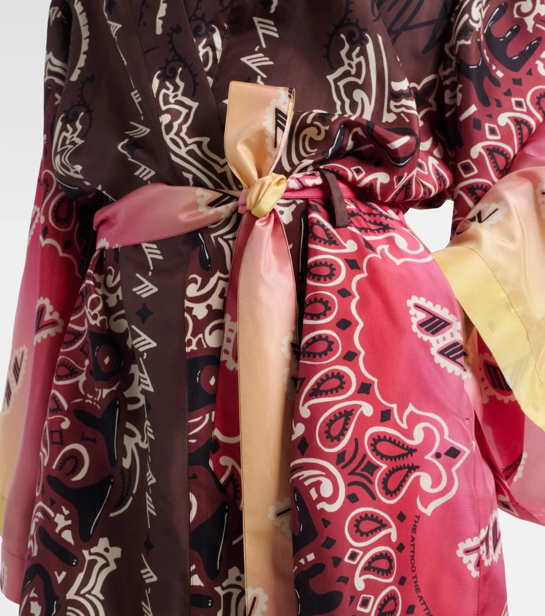 The Attico - Printed silk beach cover-up