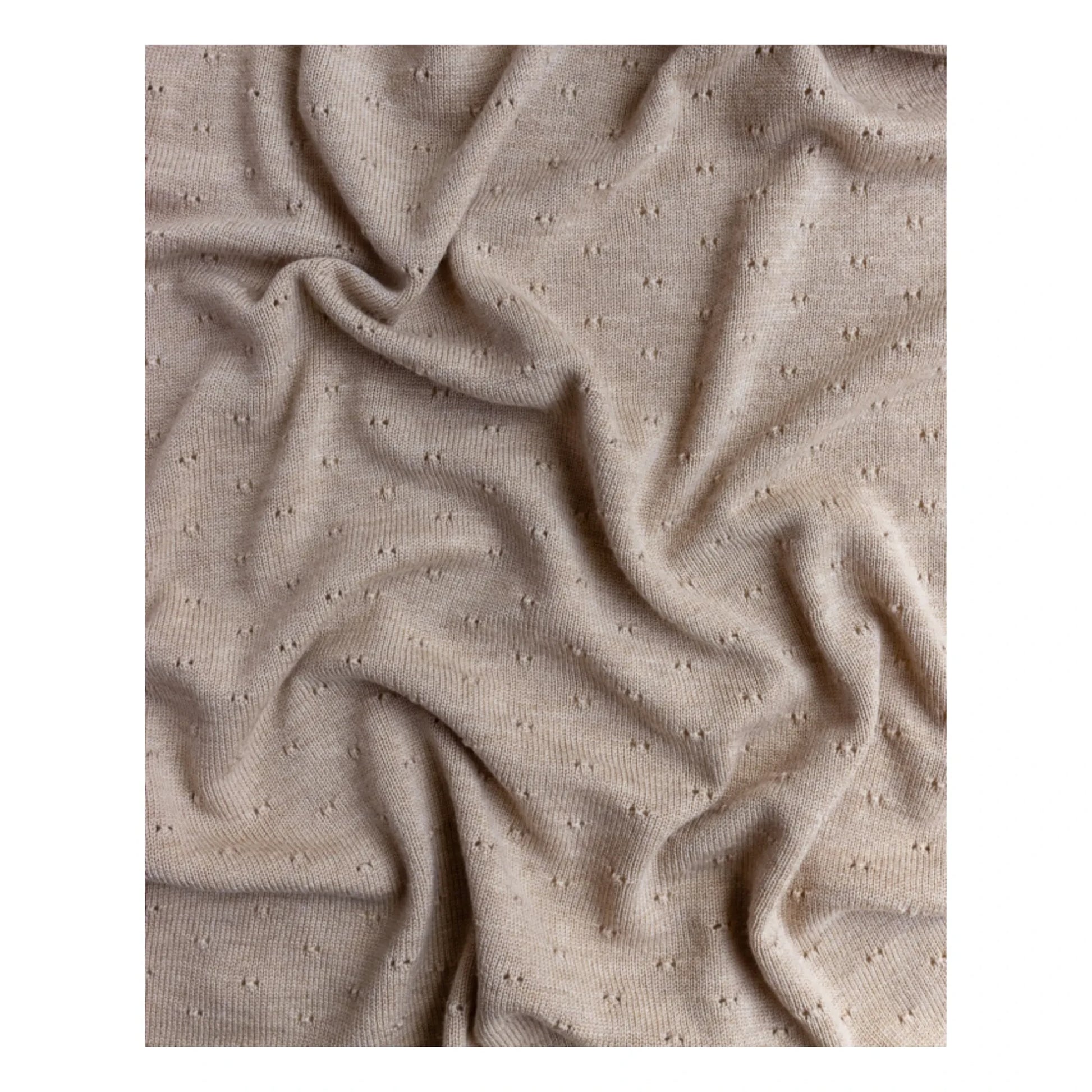 Hvid - Bibi Pointelle Merino Wool Blanket | Beige