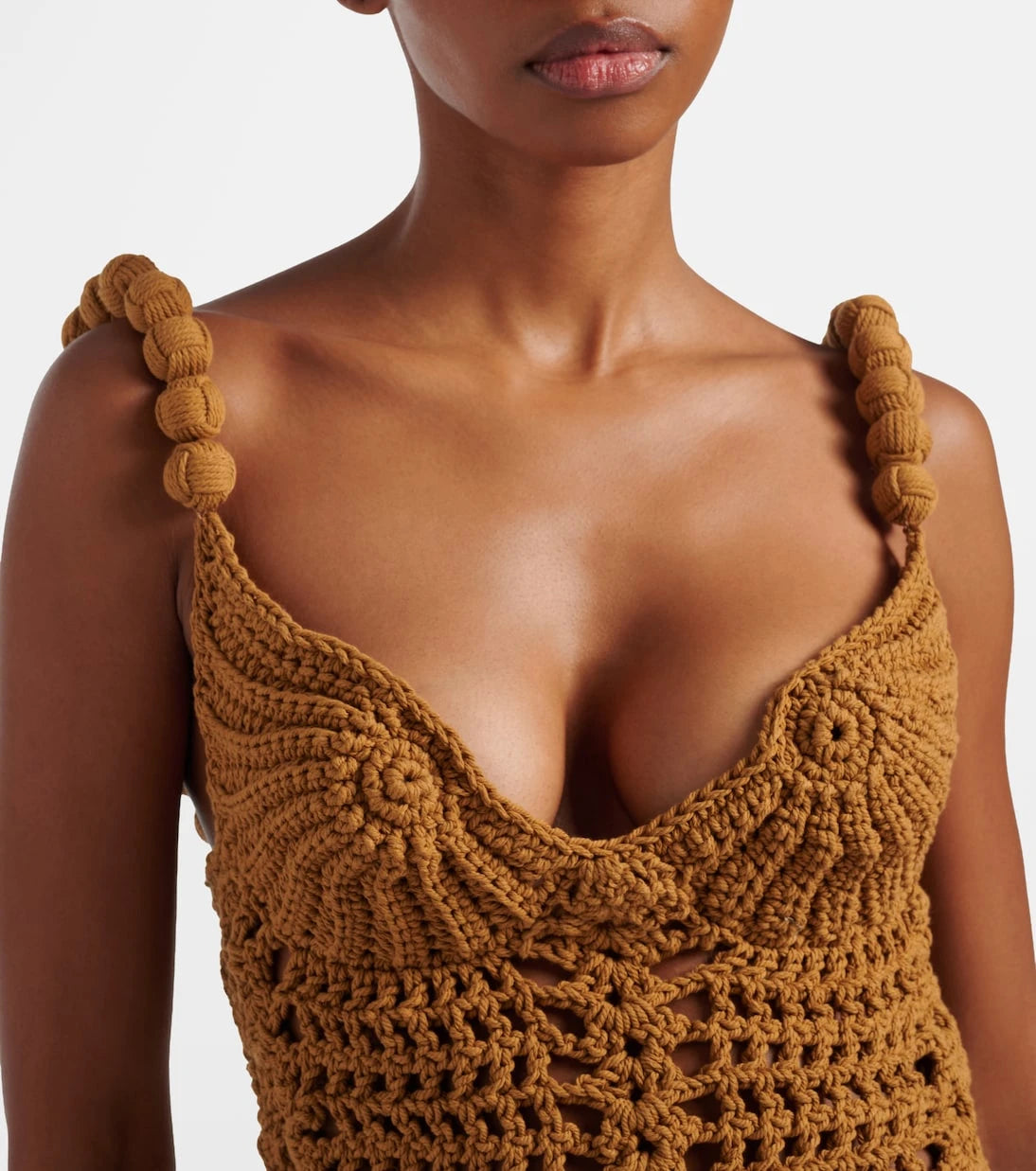 Balmain - Crochet cotton maxi dress