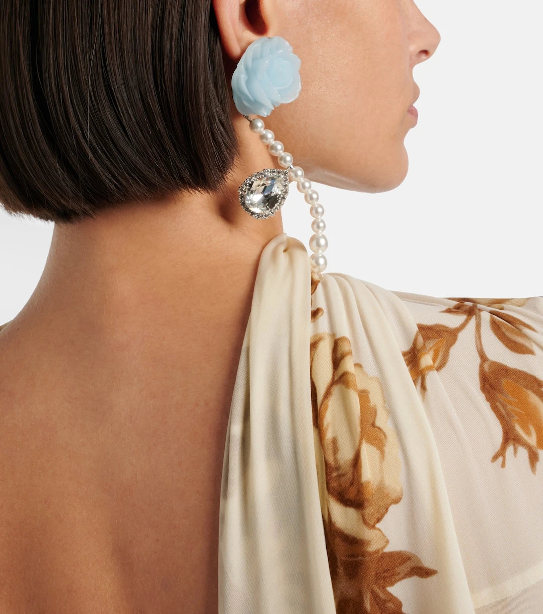 Magda Butrym - Rose embellished drop earrings