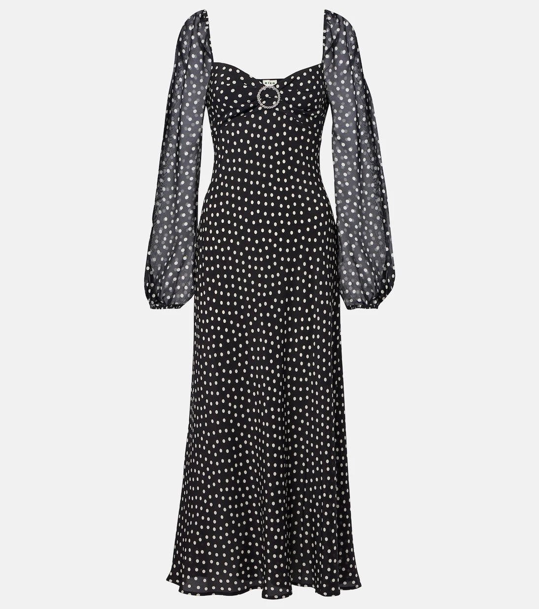 Rixo - Ivy polka-dot silk maxi dress