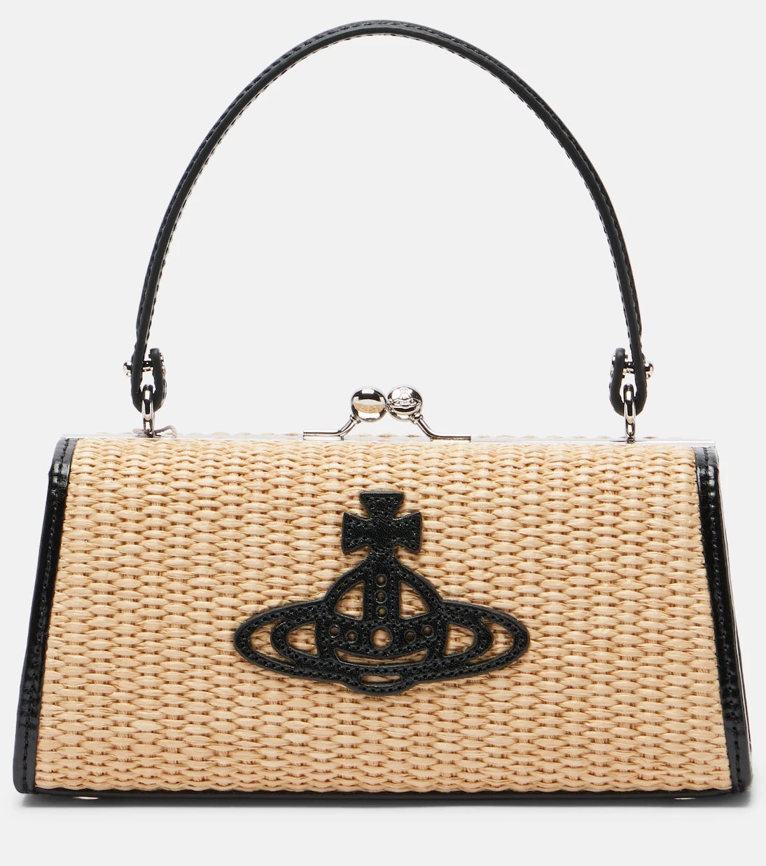 Vivienne Westwood - حقيبة يد علوية Doll XL بتأثير الرافيا
