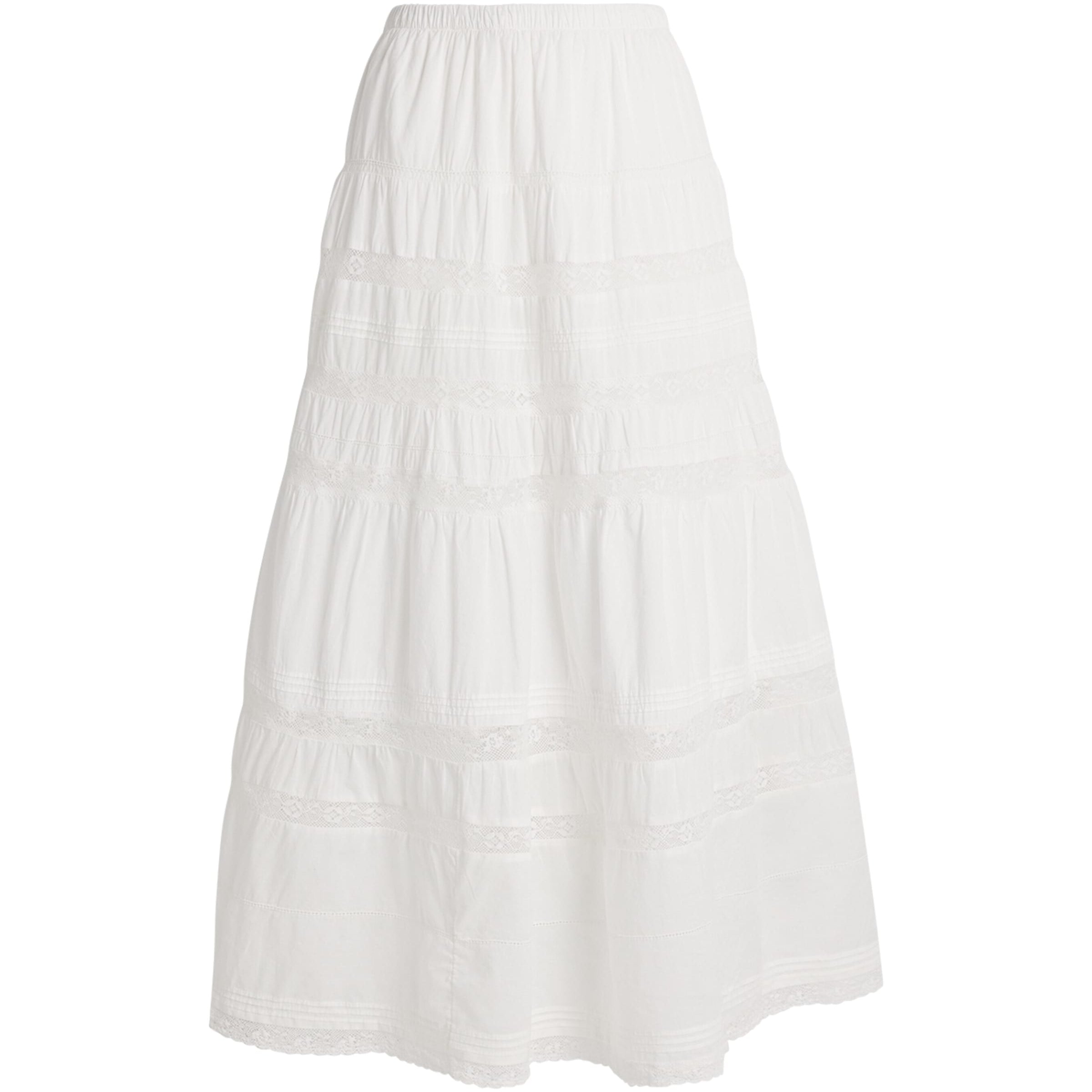 White Cotton Rivoli Maxi Skirt