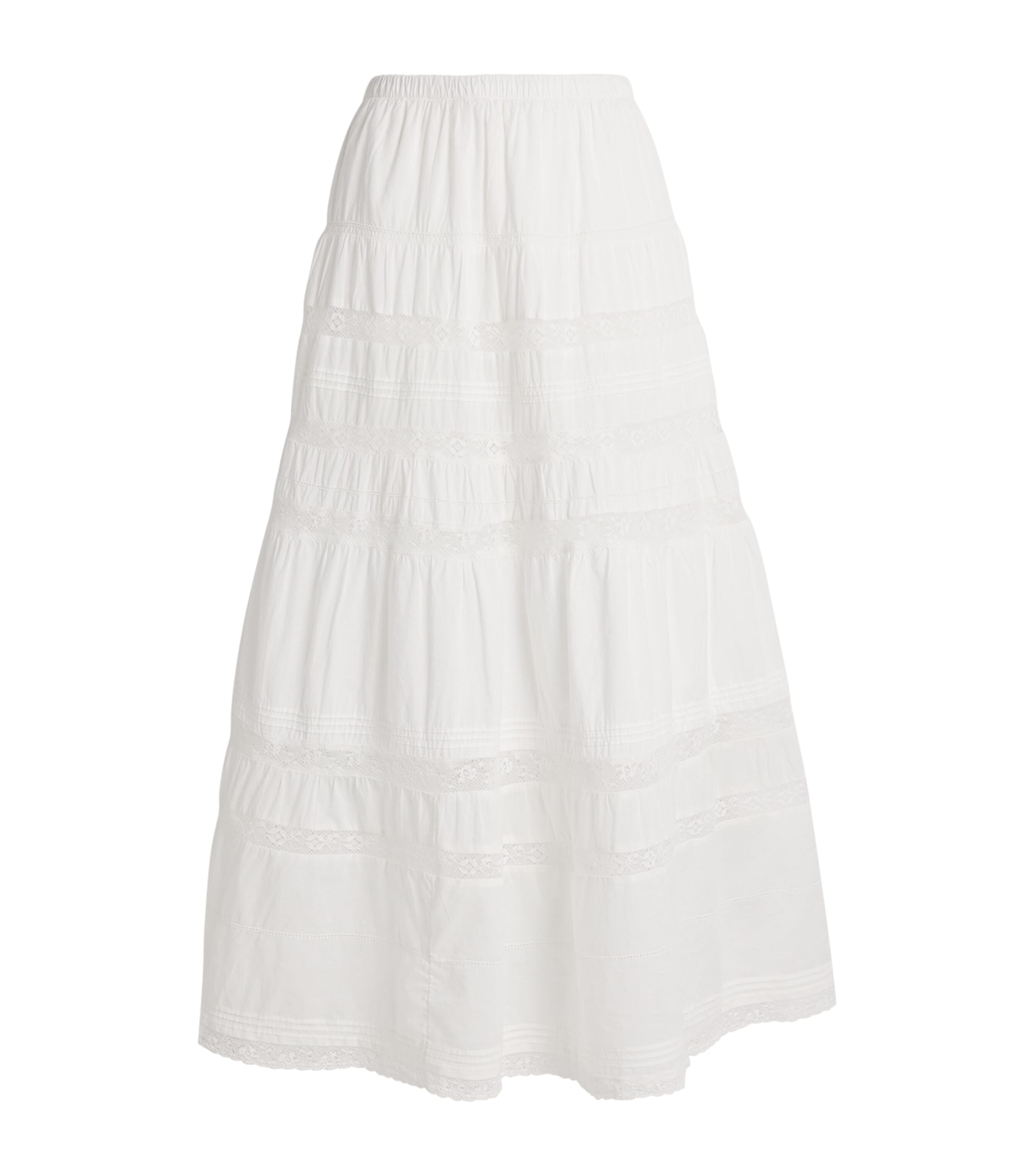White Cotton Rivoli Maxi Skirt