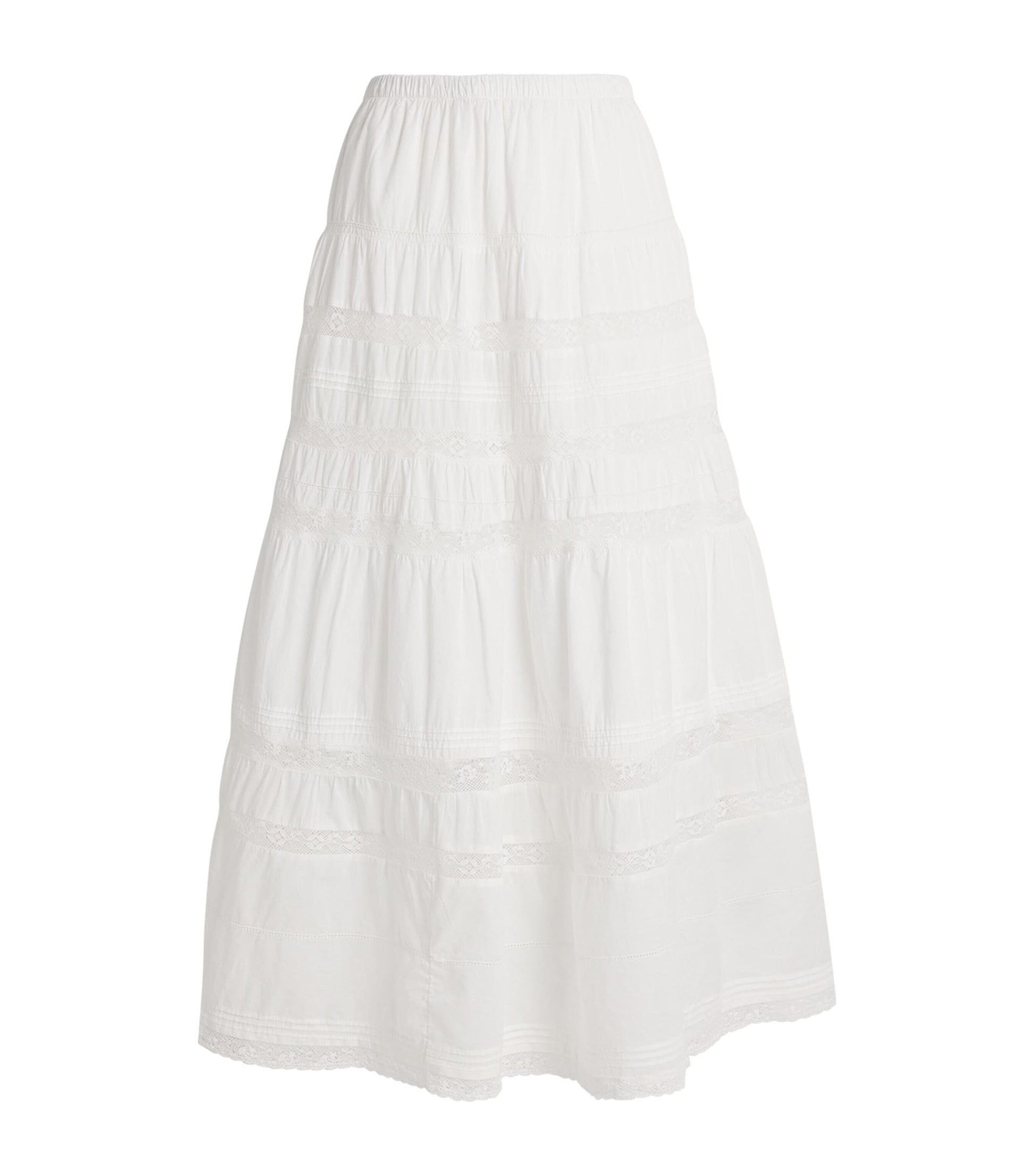 White Cotton Rivoli Maxi Skirt