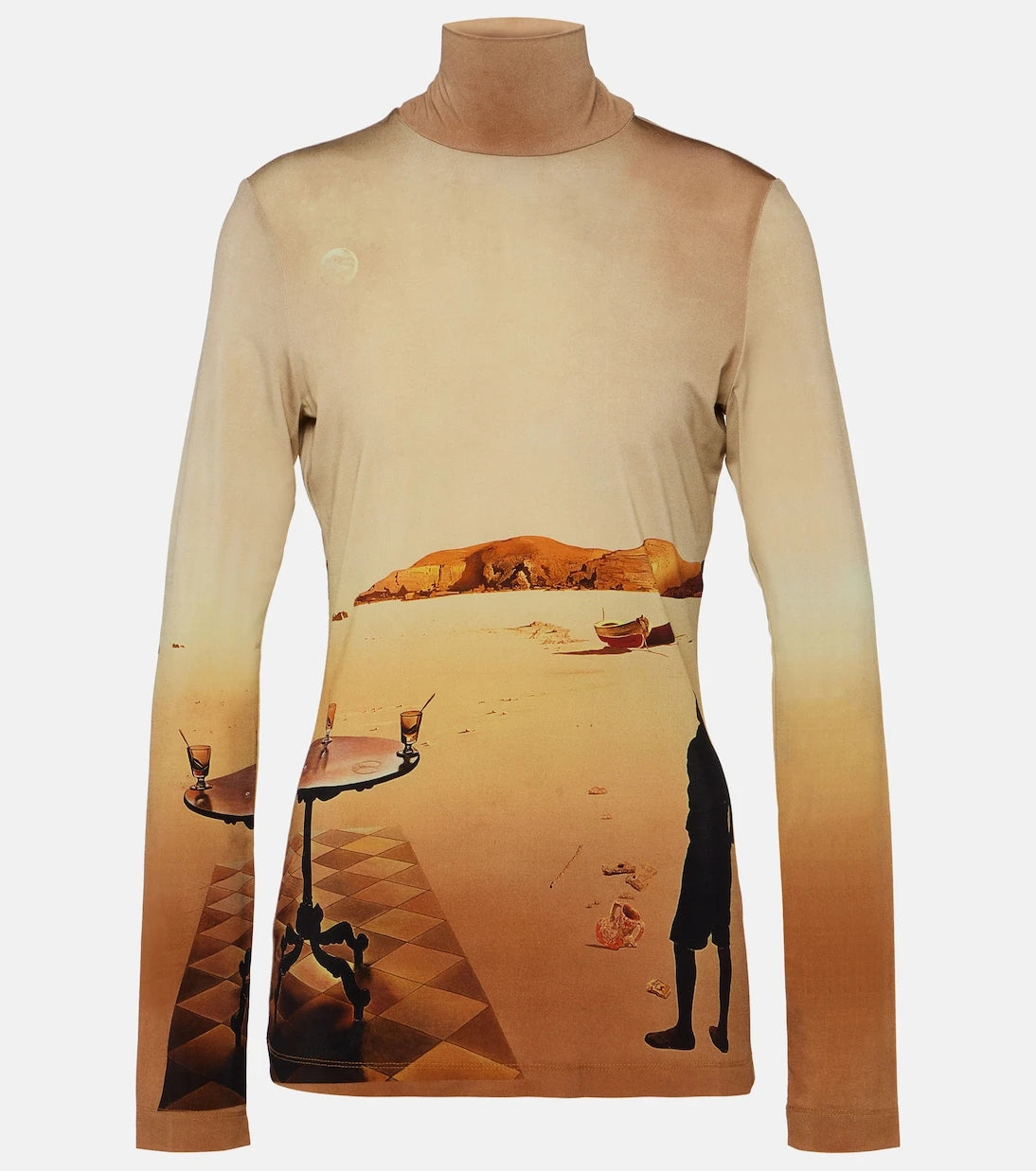 Rabanne - Printed jersey turtleneck top