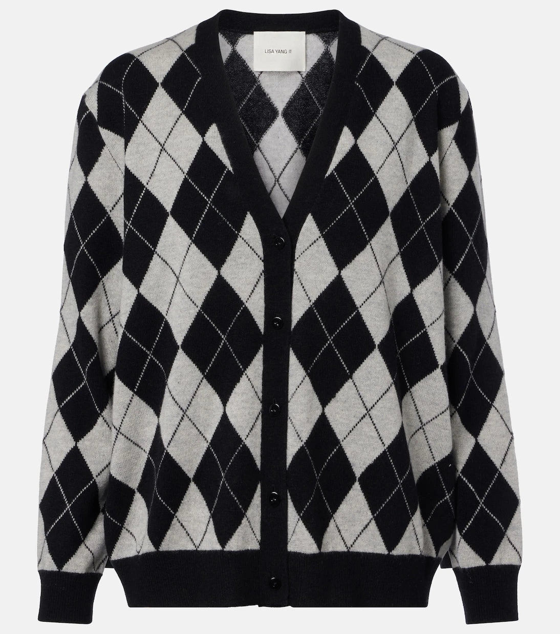 Lisa Yang - Raelyn argyle cashmere cardigan