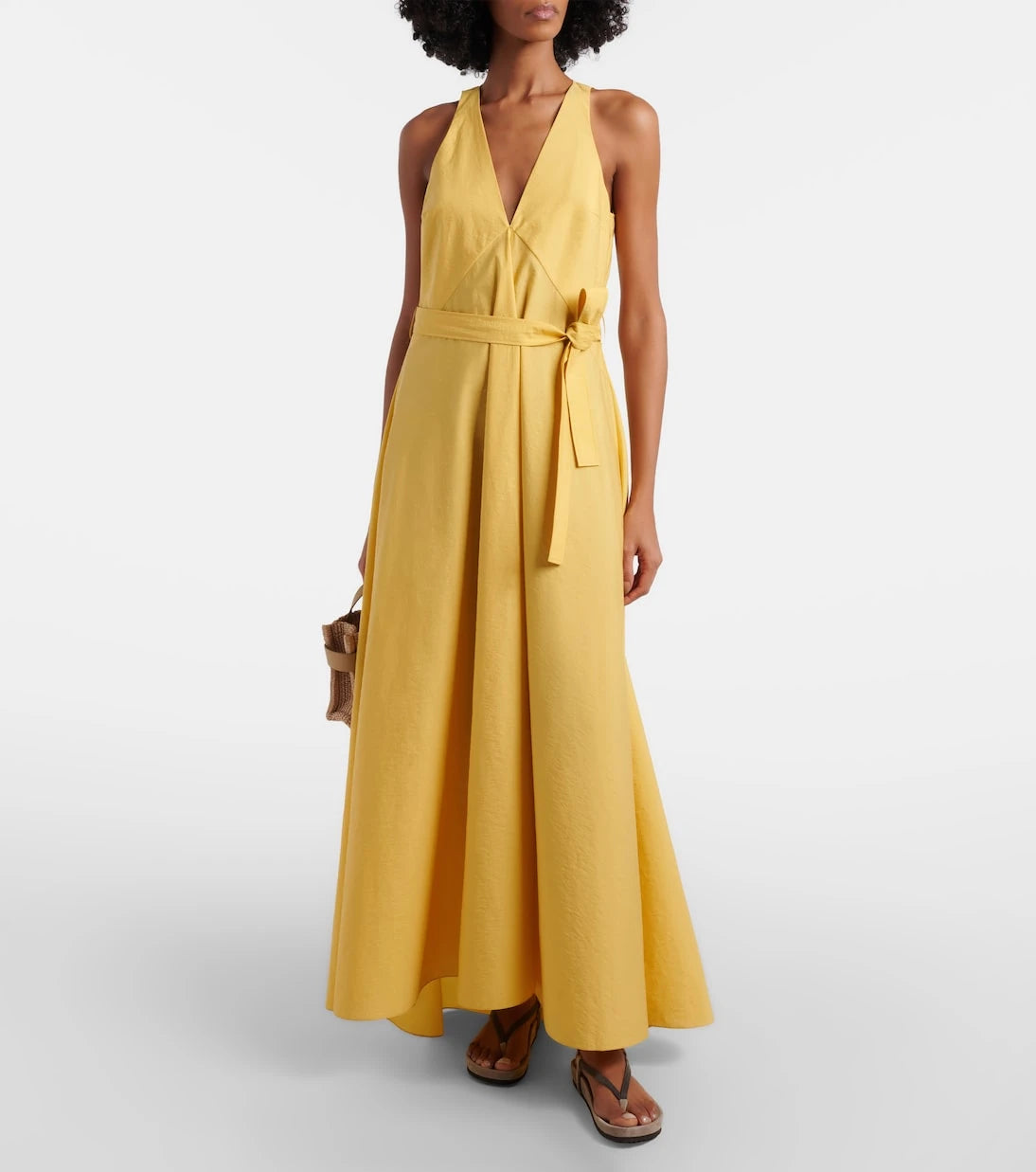 Brunello Cucinelli - Belted cotton-blend maxi dress