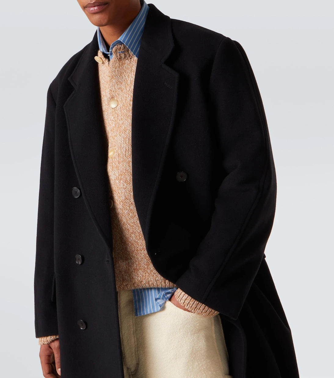Auralee - Double-breasted wool mosser coat
