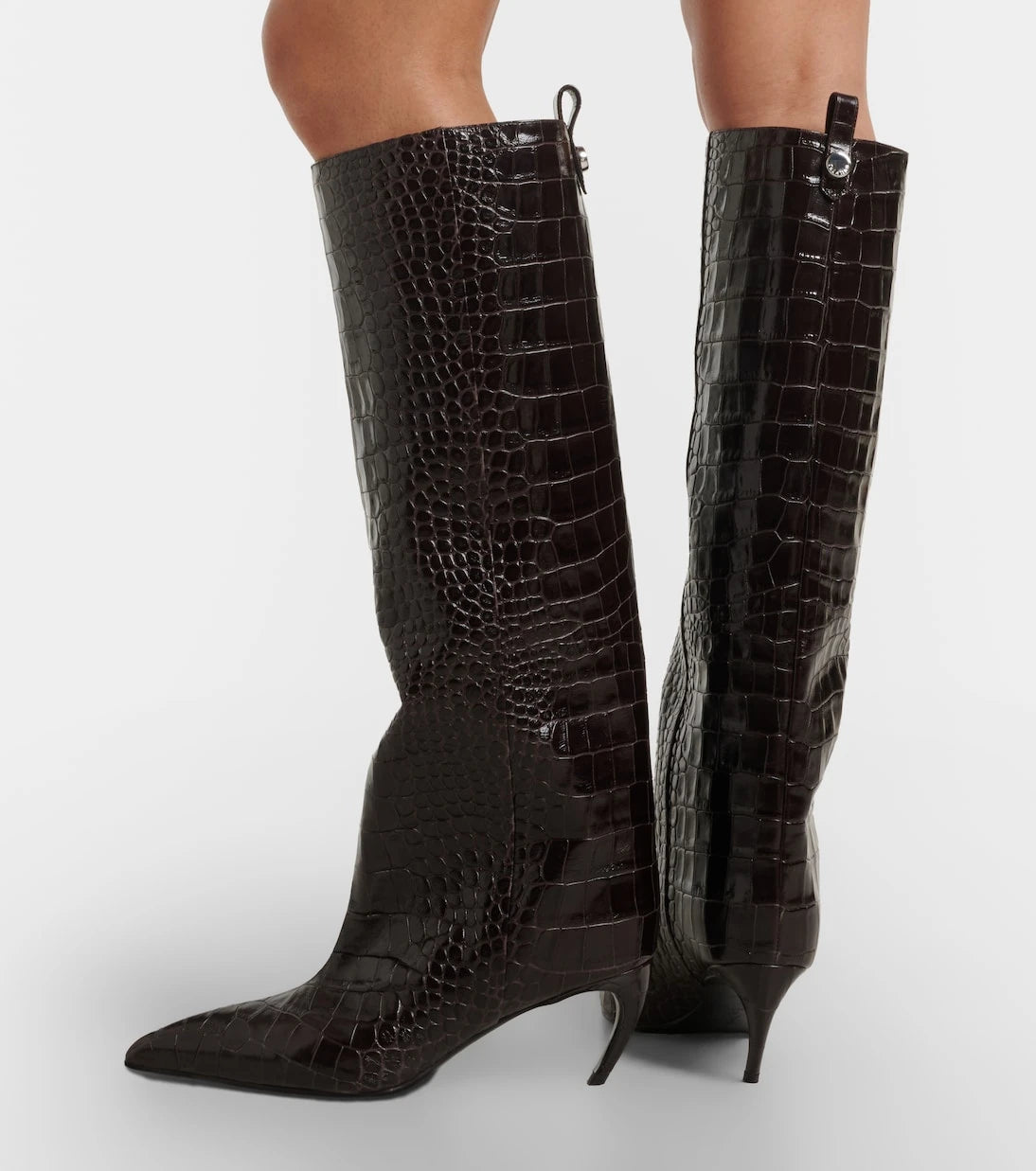 The Attico - Lea croc-effect leather knee-high boots
