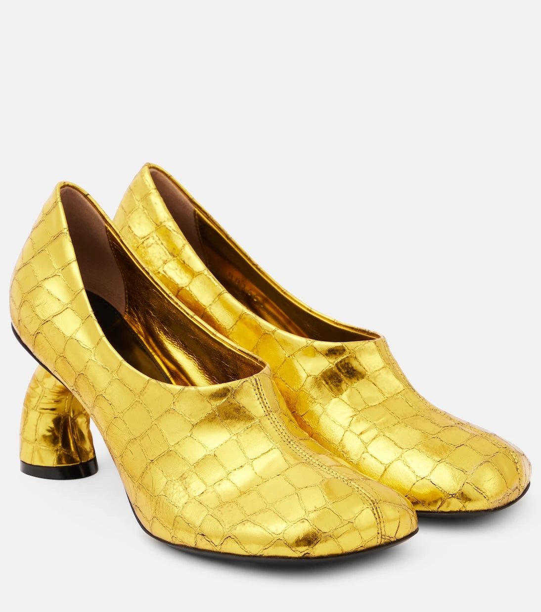 Dries Van Noten - 75 metallic leather pumps
