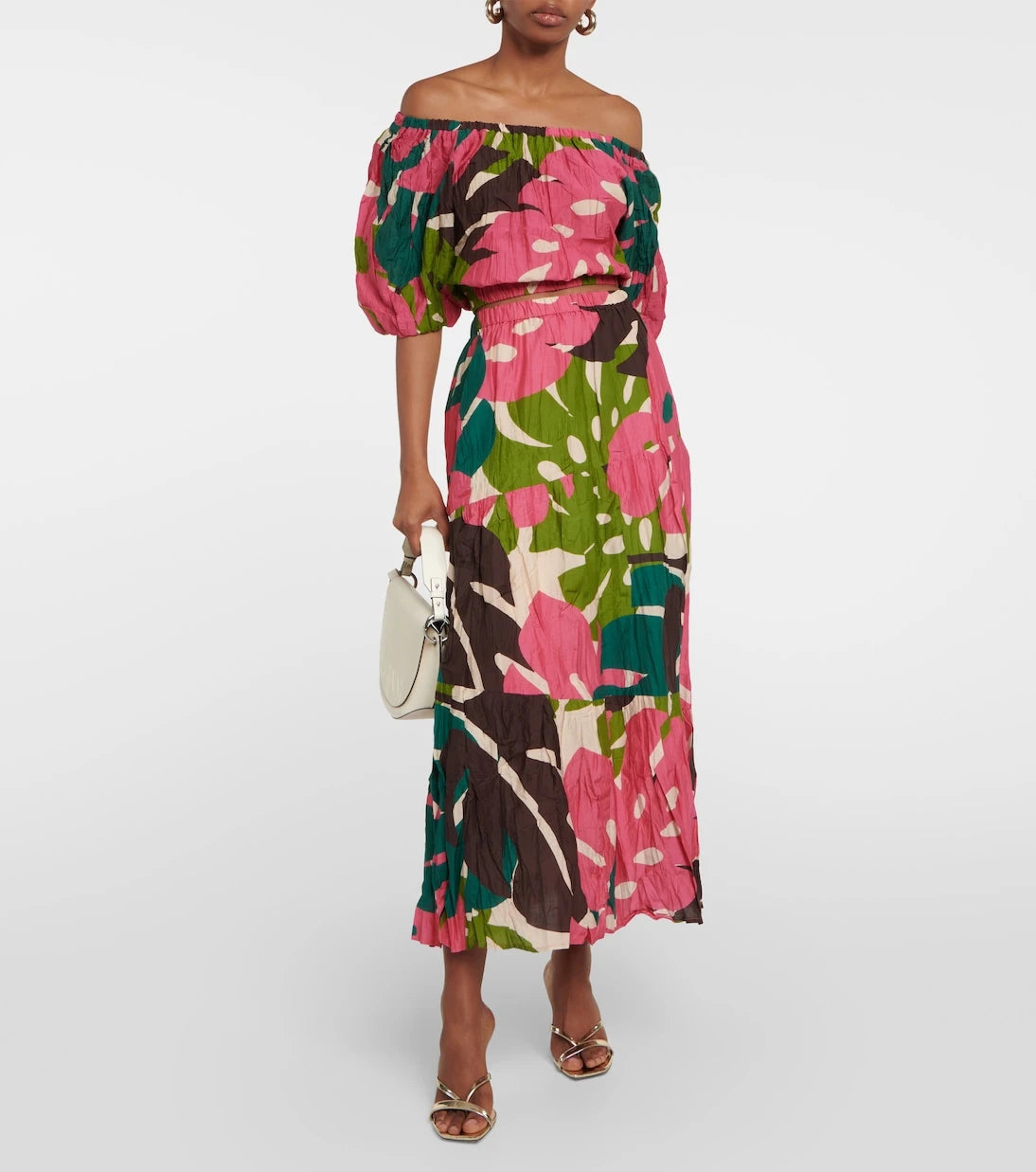 Velvet - Lydia printed cotton and silk maxi skirt