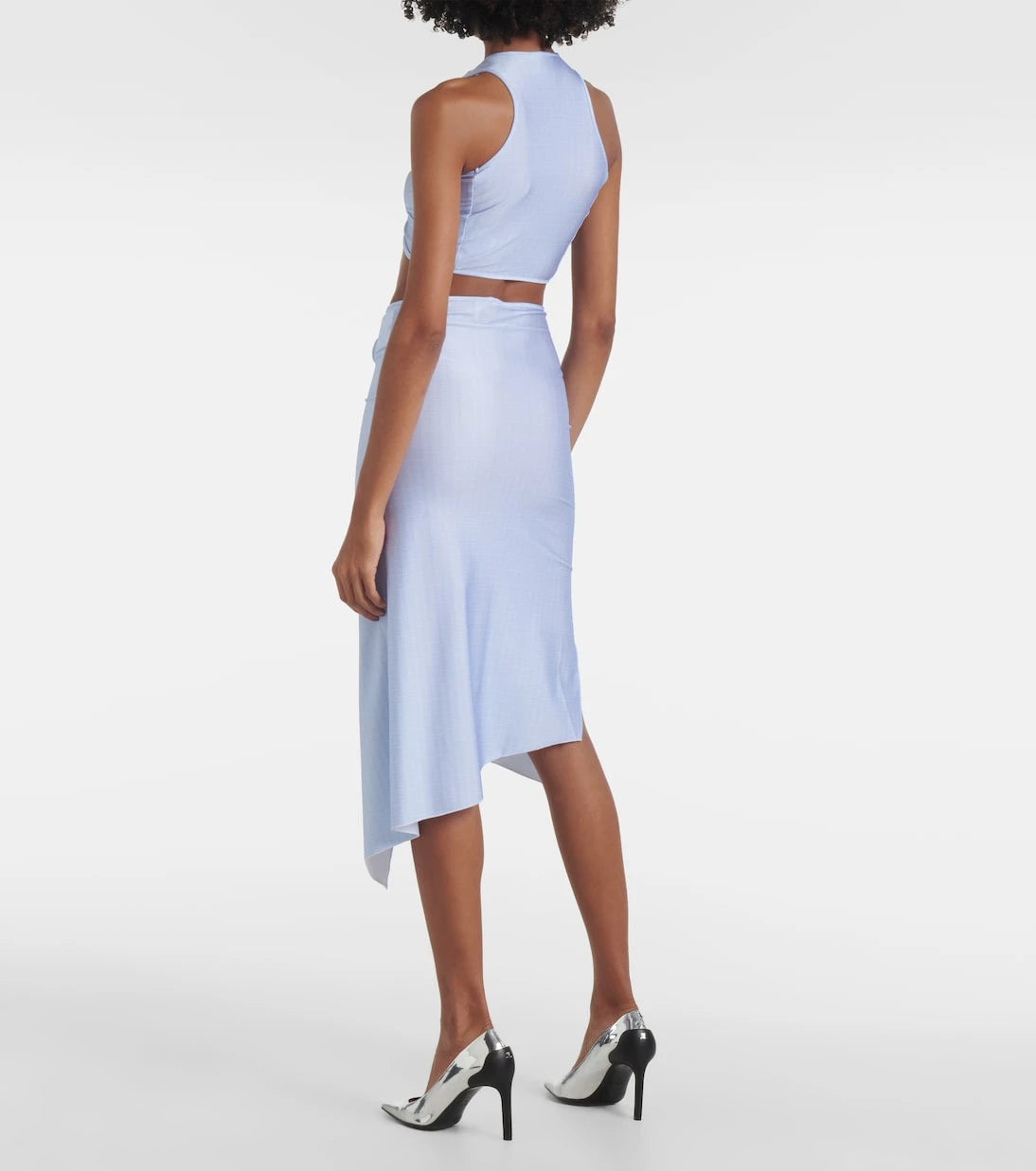 Coperni - Floral-appliqué asymmetric midi skirt