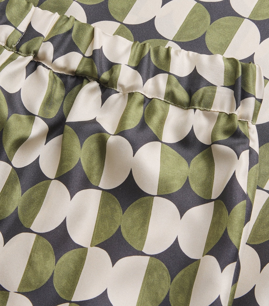 Weekend Max Mara Black Silk Graphic Print Wide-leg Trousers