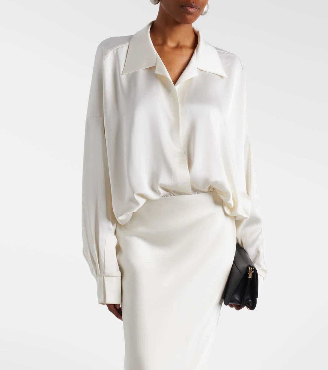 Norma Kamali - Oversized satin bodysuit