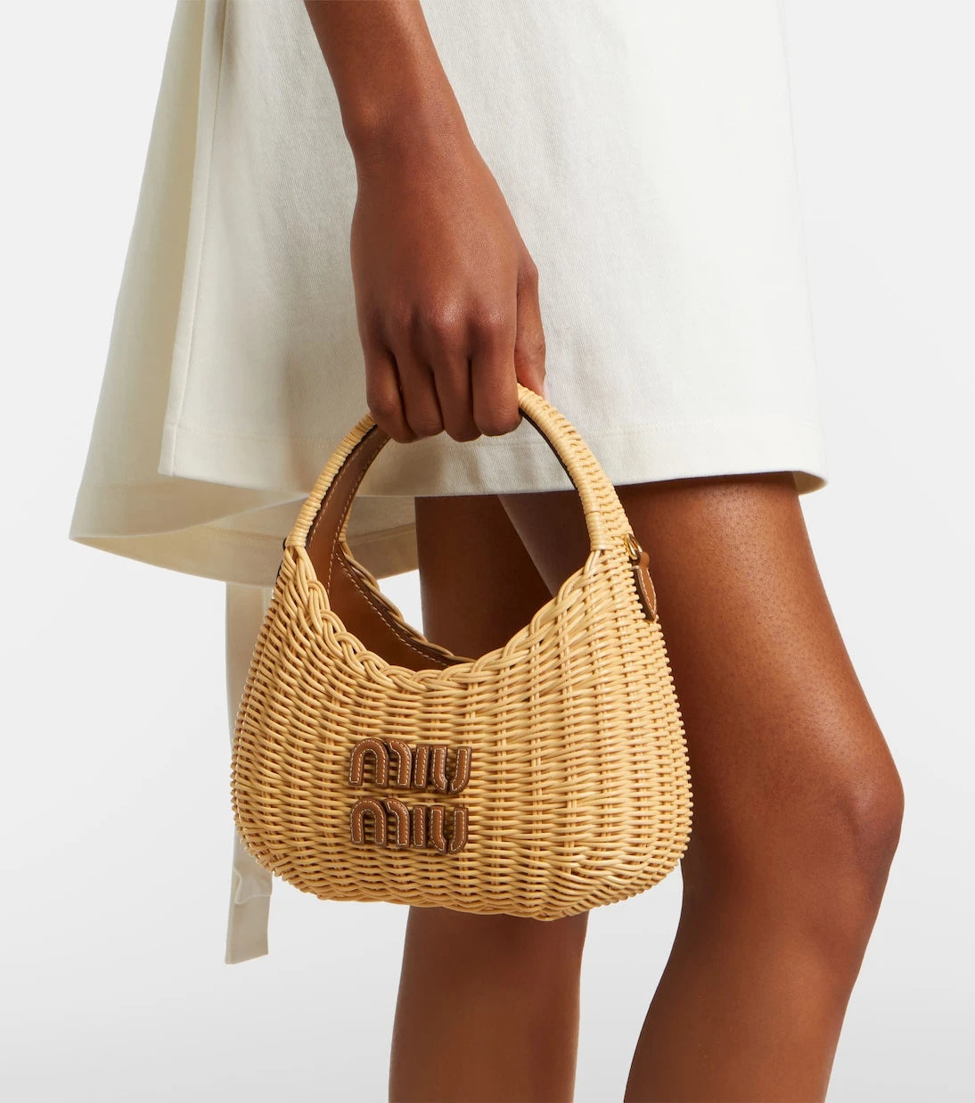 Miu Miu - Wander wicker top-handle bag