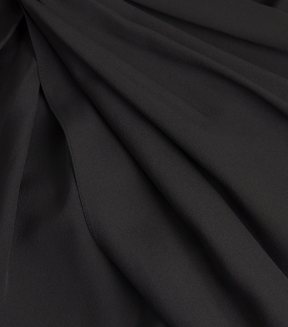 Emilia Wickstead Black Silk Draped Rosie Blouse
