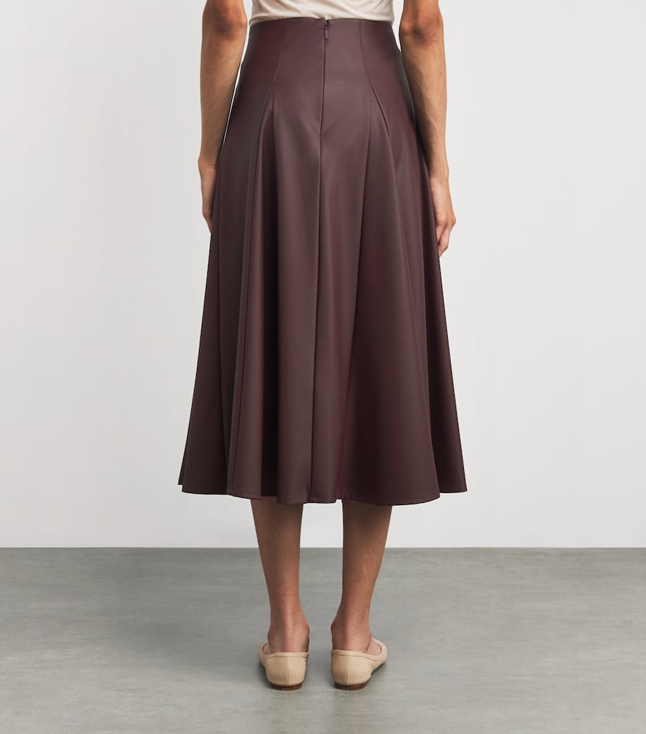 Burgundy Faux Leather Nocera Maxi Skirt