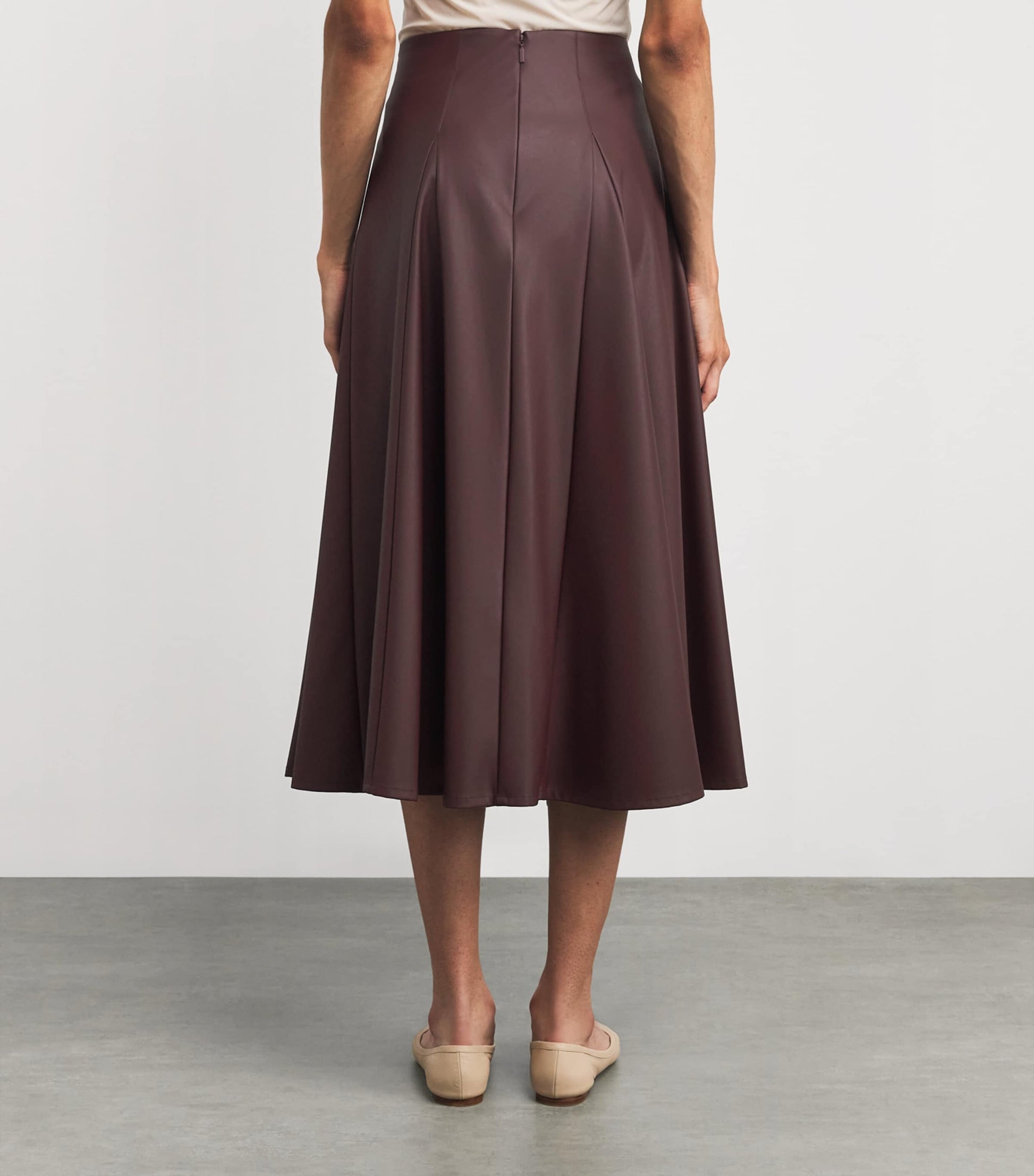 Burgundy Faux Leather Nocera Maxi Skirt