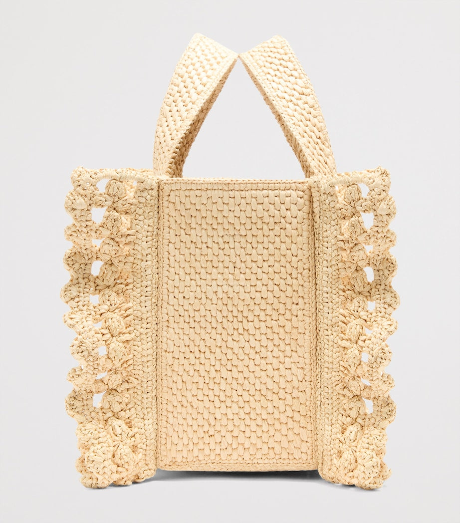 LOEWE Beige x Paula's Ibiza Raffia Font Tote Bag