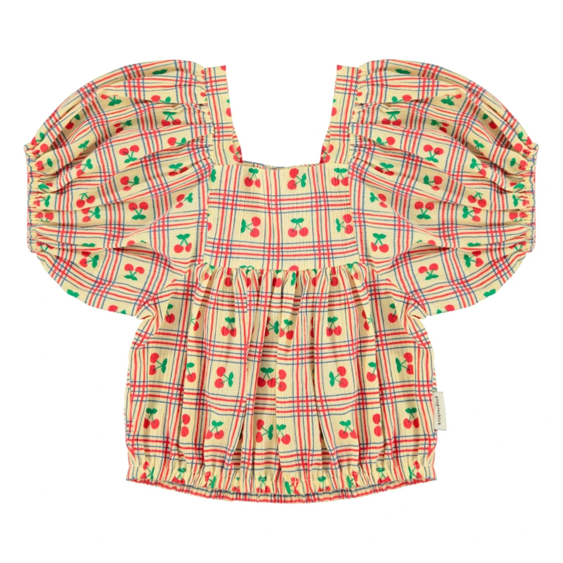 Piupiuchick - Blouse Bouffante Cerises | Yellow