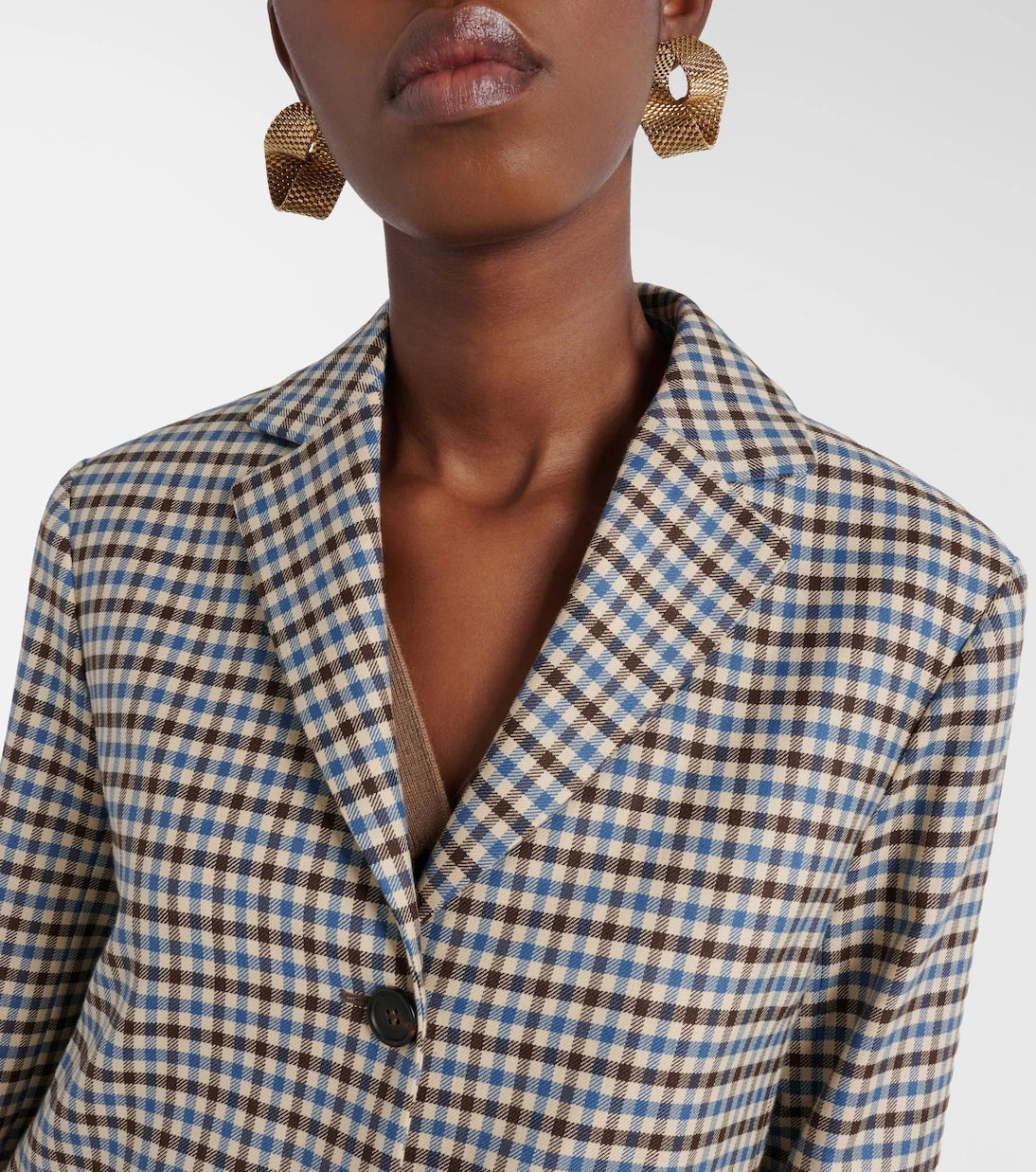 'S Max Mara - Nadia checked wool and cotton blazer