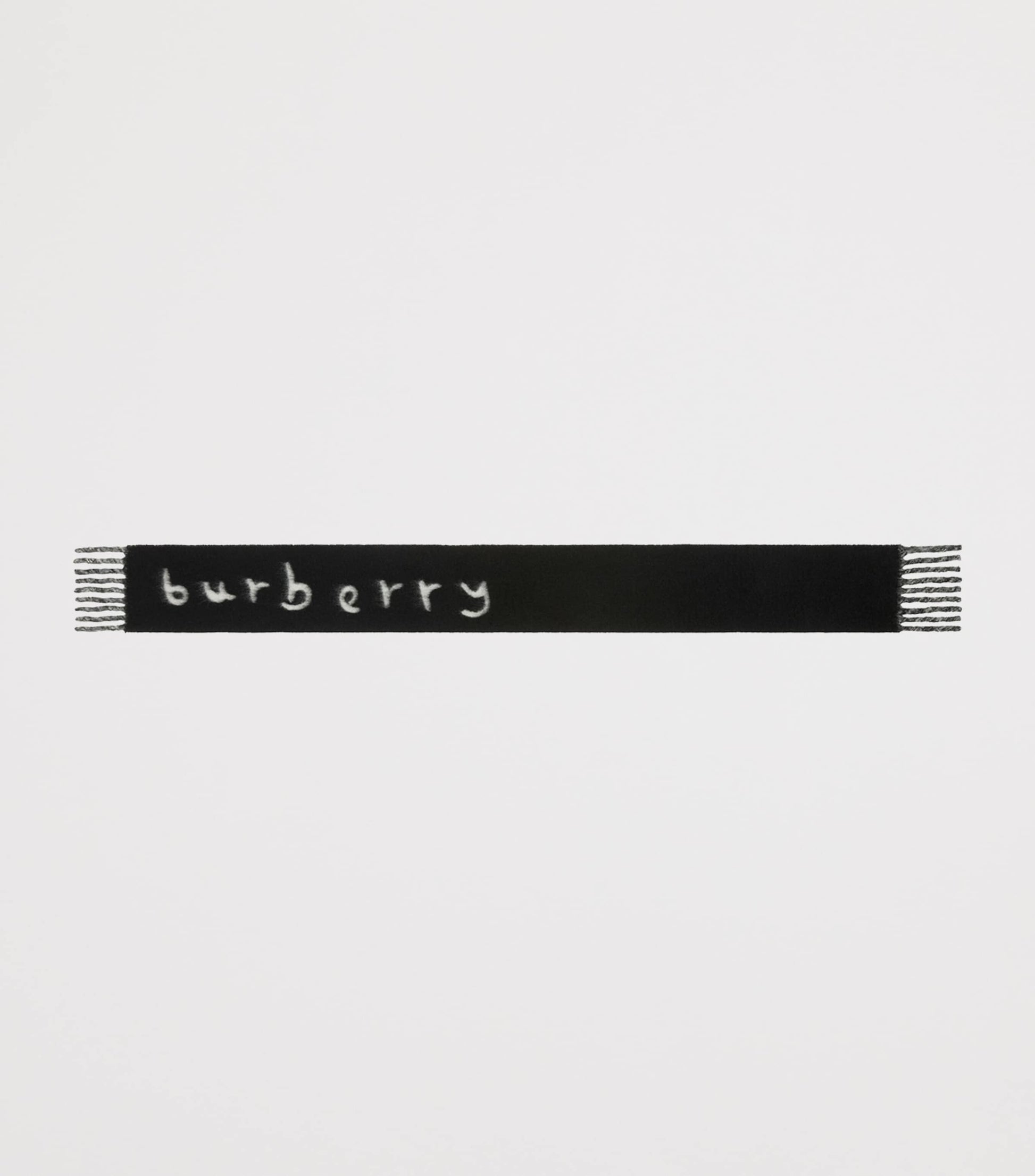 Black Alpaca-Blend Reversible Logo Scarf