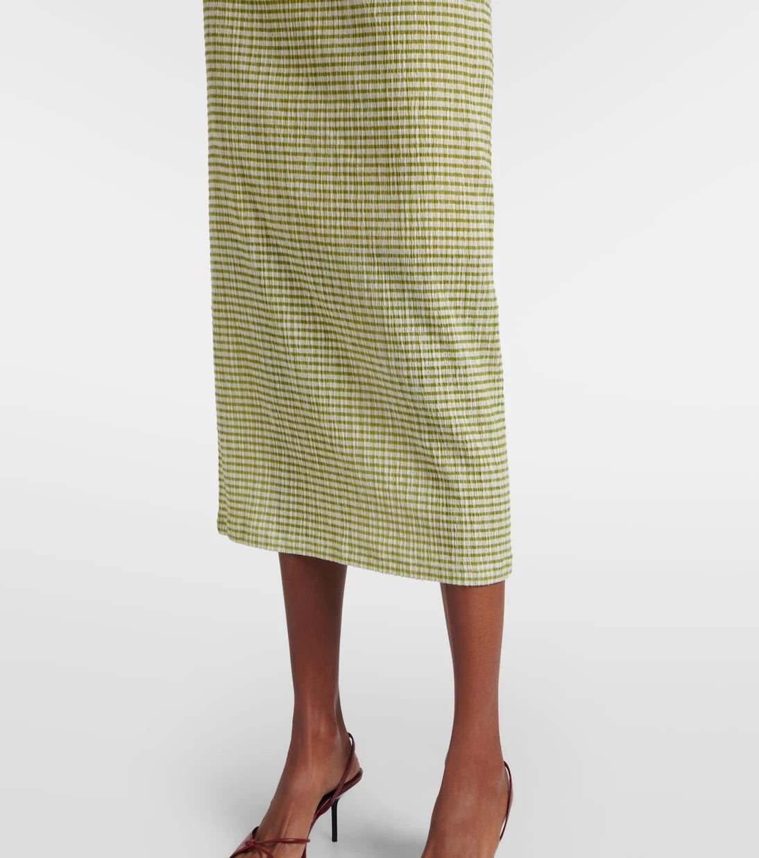 Vince - Gingham midi skirt