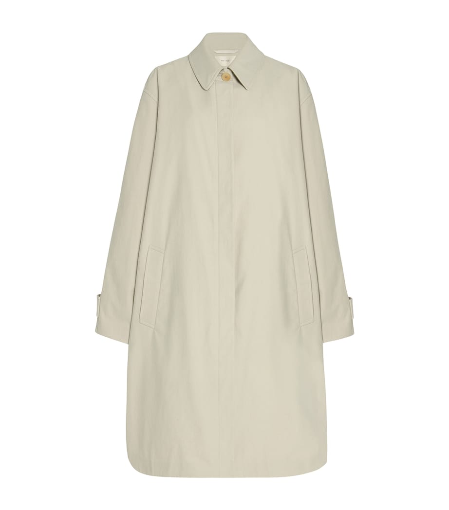 The Row Ivory Pluma Cotton-Cashmere Coat