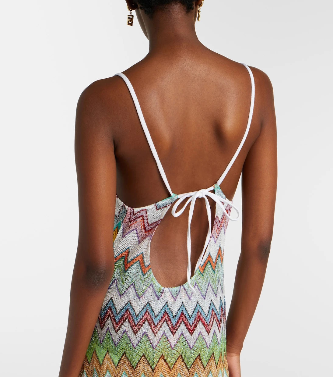 Missoni - فستان ماكسي لاميه بتصميم متعرج
