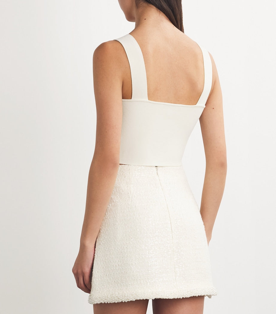 White Square-Neck Crop Top