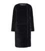 Toteme Black Shearling Collarless Coat