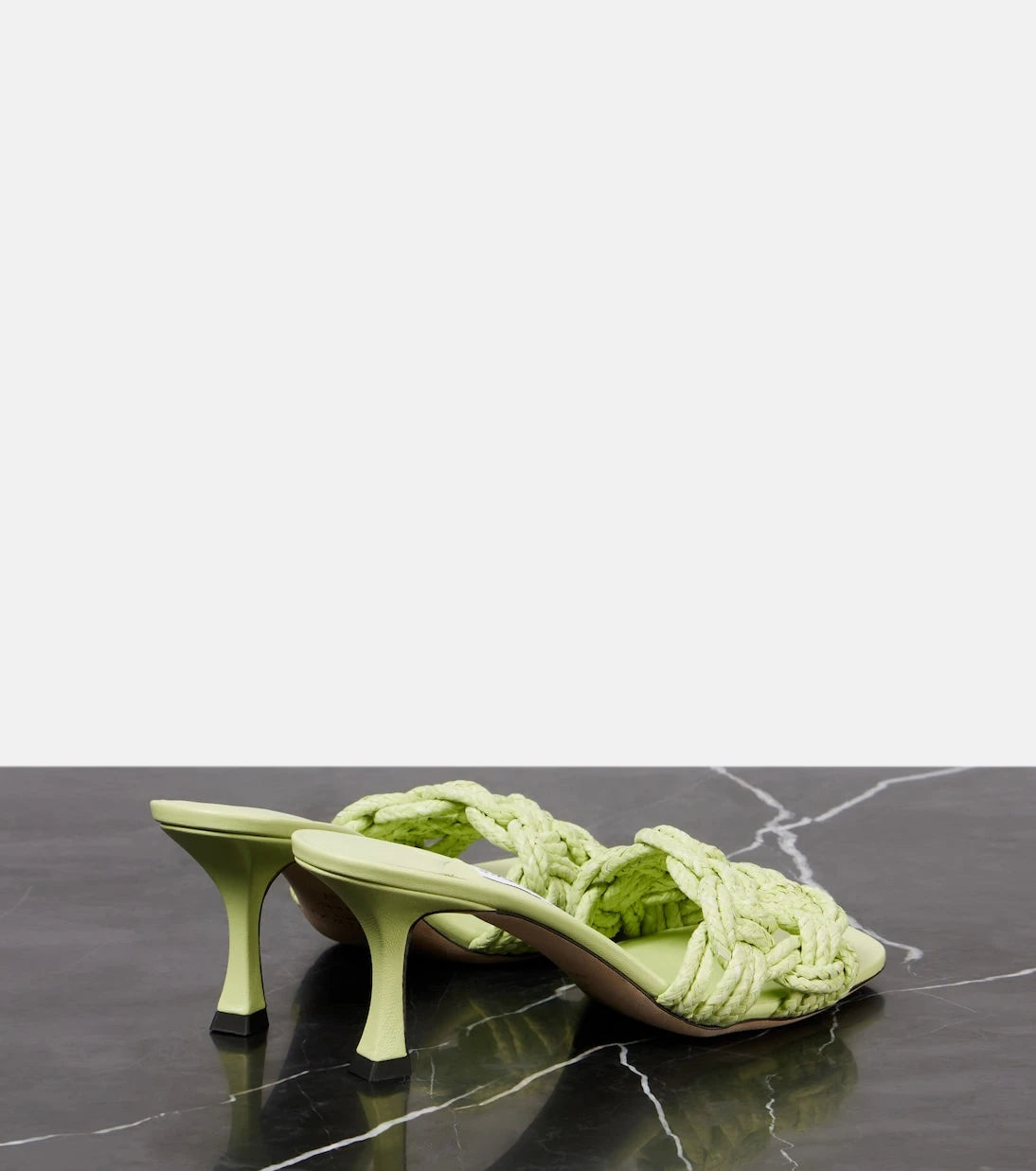 Jimmy Choo - Chara 70 woven raffia mules