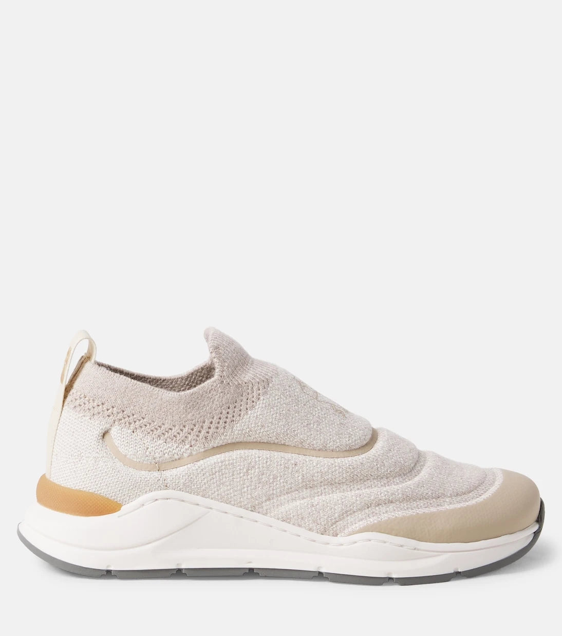 Brunello Cucinelli Kids - Logo knitted slip-on sneakers