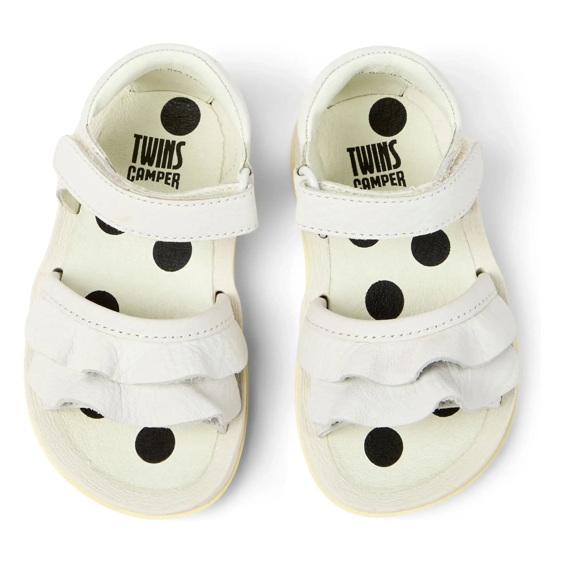 Camper - Bicho Baby Ruffle Sandals | White